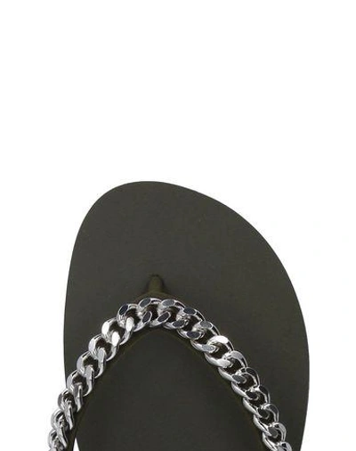 Shop Giuseppe Zanotti Flip Flops In Military Green