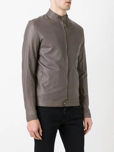 Shop Salvatore Santoro Banded Collar Jacket - Brown