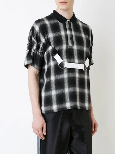Shop Private Policy Plaid Polo With Harness In Black