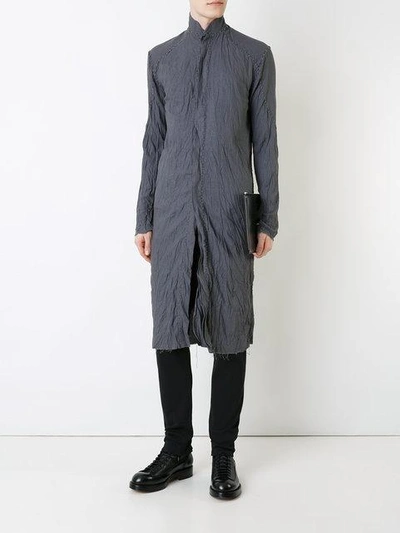 Shop A New Cross Hand Stitched Long Length Shirt - Grey