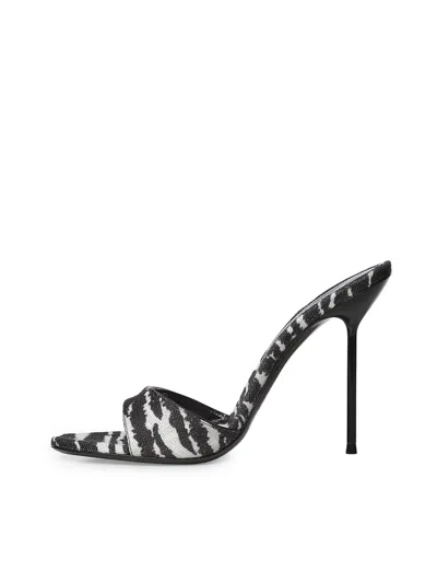 Paris Texas Lidia Zebra-print Canvas Mules In Multi