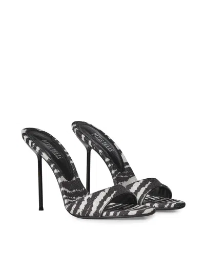 Paris Texas Lidia Zebra-print Canvas Mules In Multi