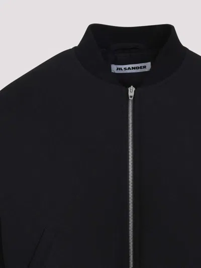 Jil Sander Cropped Bomber Jacket In Black
