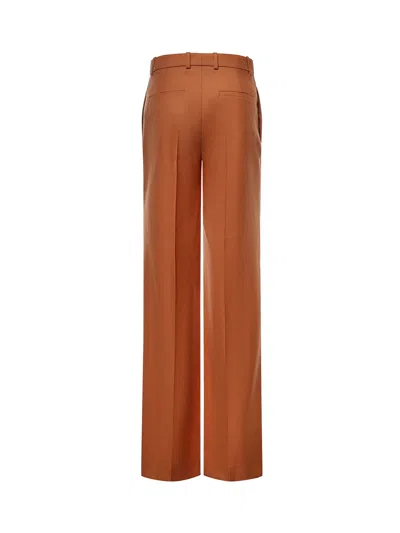 Chloé Wool Gabardine Flared Trousers In Red