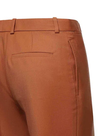 Chloé Wool Gabardine Flared Trousers In Red