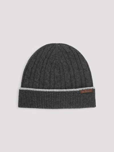 Kiton Cable-knit Beanie In Grey
