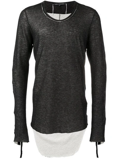 Shop Cedric Jacquemyn Dipped Hem Sweatshirt In Black