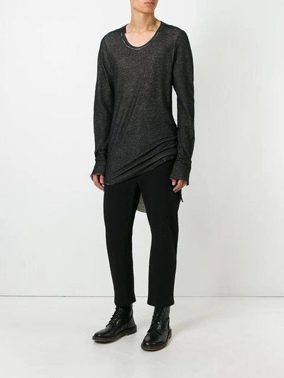 Shop Cedric Jacquemyn Dipped Hem Sweatshirt In Black
