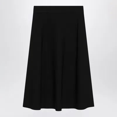 Max Mara Flared Skirt Smooth Texture Design In Black