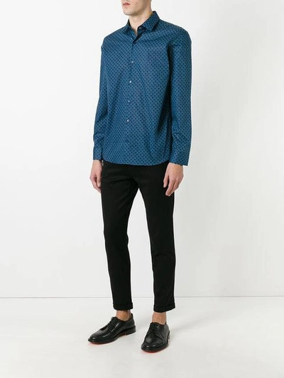 Shop Fashion Clinic Timeless Chain Print Shirt In Blue