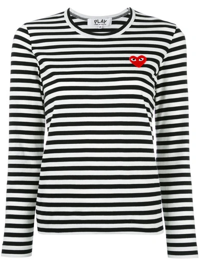 Shop Comme Des Garçons Play Striped Sweatshirt