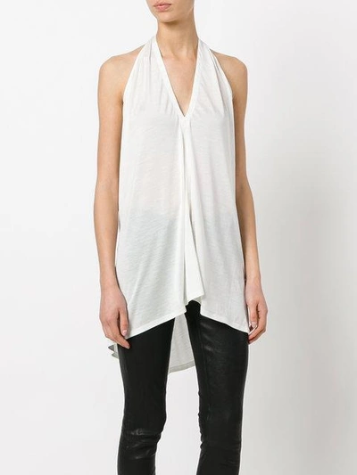 Shop Rick Owens Draped Halter Top In White