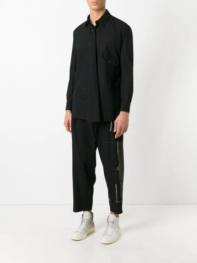 Shop Yohji Yamamoto Asymmetric Shirt - Black