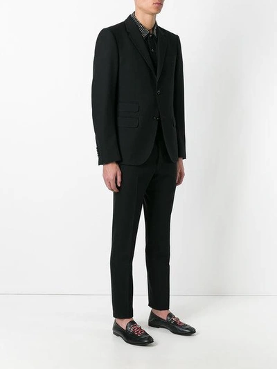 Shop Gucci Embroidered Suit - Black