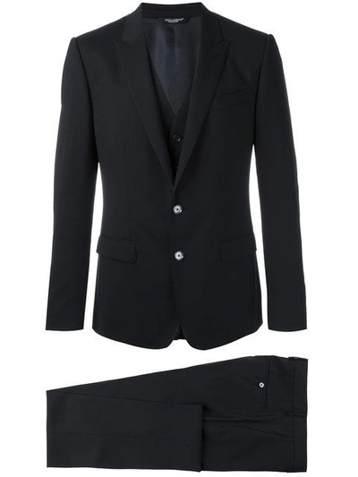 Shop Dolce & Gabbana Three-piece Suit - Blue