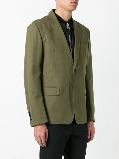 Shop Givenchy Bomber Layer Blazer Jacket In Green
