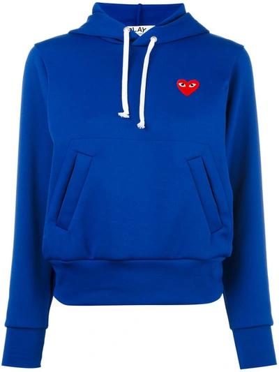 Comme Des Garçons Play Comme Des Garcons Play Heart Hoodie In Navy/bluette