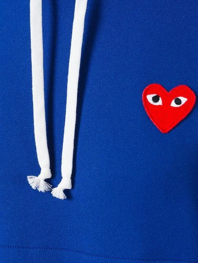 Shop Comme Des Garçons Play Heart Patch Hoodie - Blue