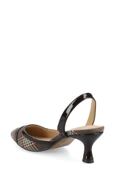 Journee Collection Nellia Pump In Cream/ Chocolate Plaid