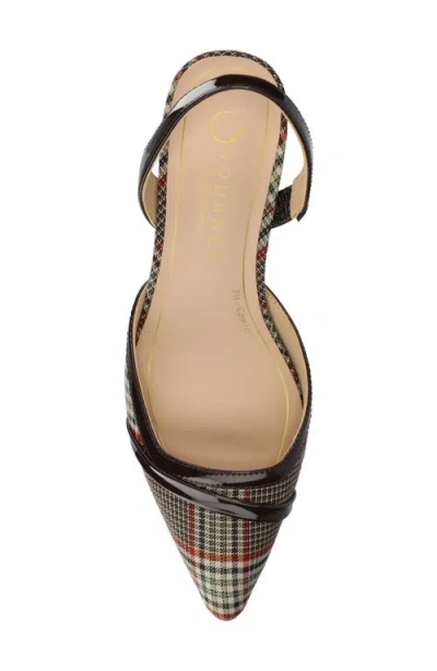 Journee Collection Nellia Pump In Cream/ Chocolate Plaid
