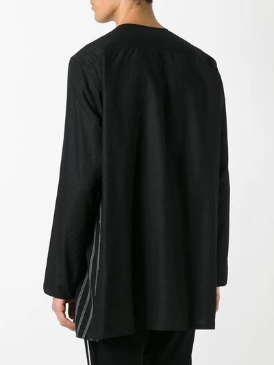 Shop Yohji Yamamoto Striped Trim Shirt In Black
