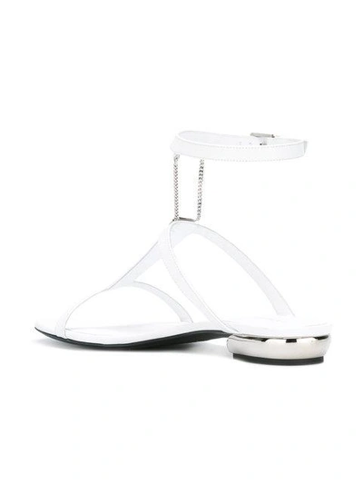 Shop La Perla Flat Sandals With Chain - White
