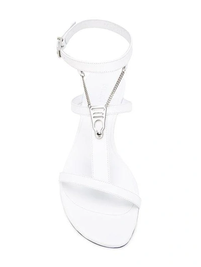 Shop La Perla Flat Sandals With Chain - White