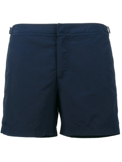 Shop Orlebar Brown Navy Blue Setter Swim Shorts