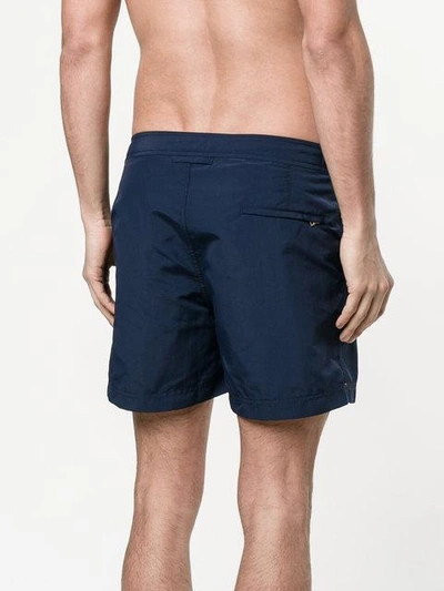 Shop Orlebar Brown Navy Blue Setter Swim Shorts