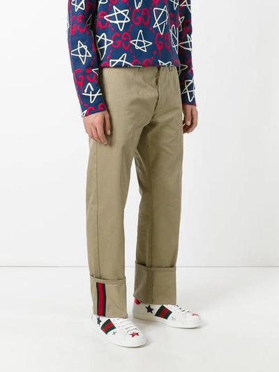 Shop Gucci Classic Chinos In Brown