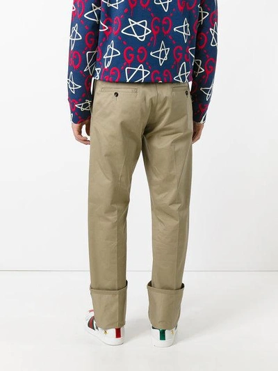 Shop Gucci Classic Chinos In Brown