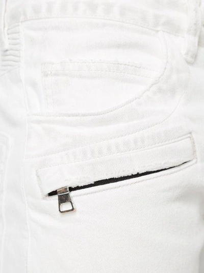 Shop Balmain Biker Jeans - White