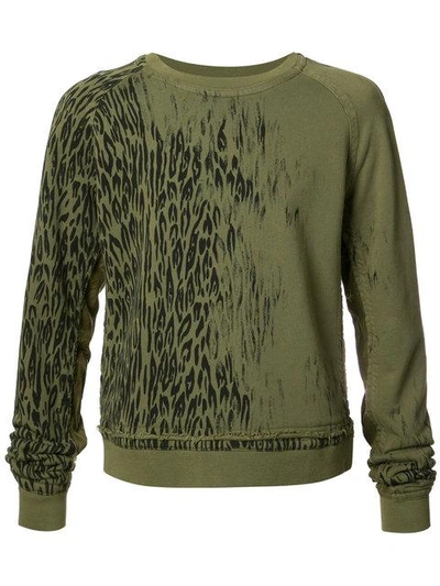 Haider Ackermann Animal Print Sweatshirt In Green