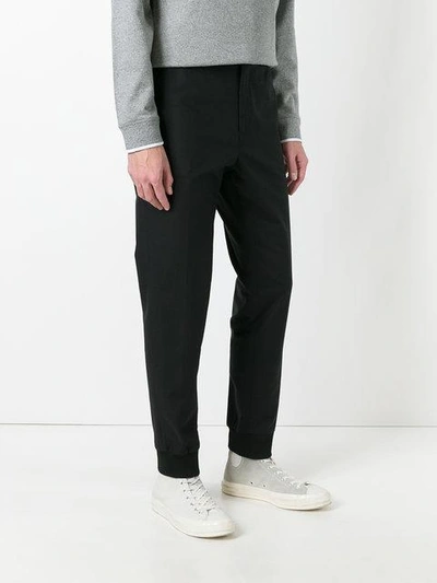 Shop Kenzo Tapered Trousers - Black