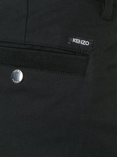 Shop Kenzo Tapered Trousers - Black