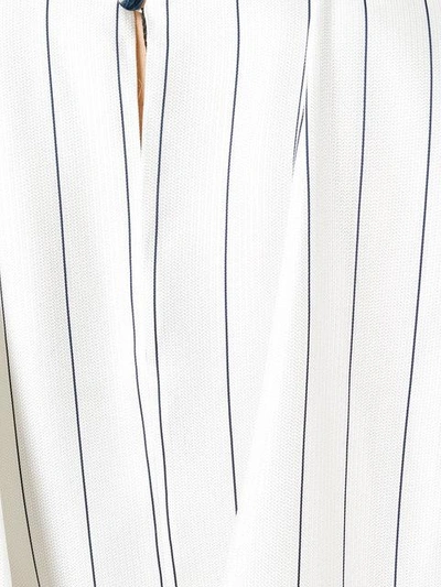 Shop Giorgio Armani Striped Sleeveless Top In White