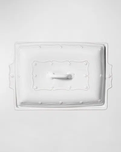 Juliska Berry & Thread Whitewash Lidded 13" Rectangular Baker, 3 Quarts In Whitewash