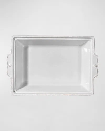 Juliska Berry & Thread Whitewash Lidded 13" Rectangular Baker, 3 Quarts In Whitewash