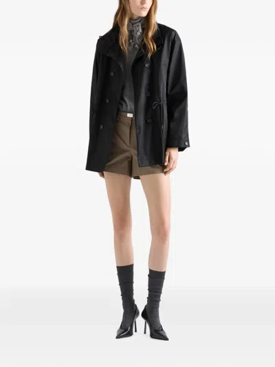 Prada Re-nylon Rain Jacket In Black