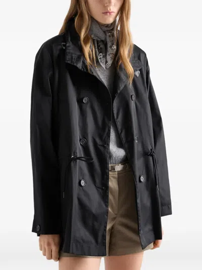 Prada Re-nylon Rain Jacket In Black