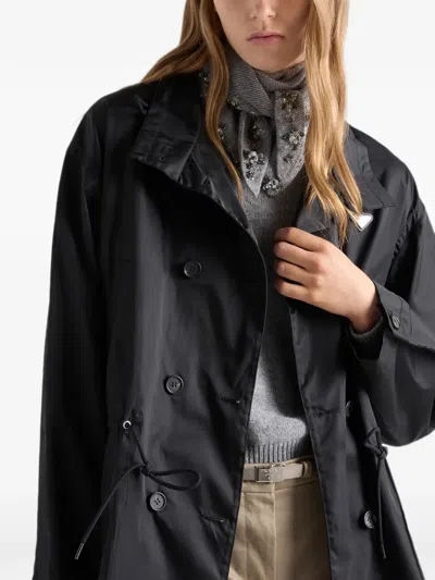Prada Re-nylon Rain Jacket In Black