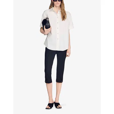 Sandro Pleated-back Oversized Shirt In Ecru