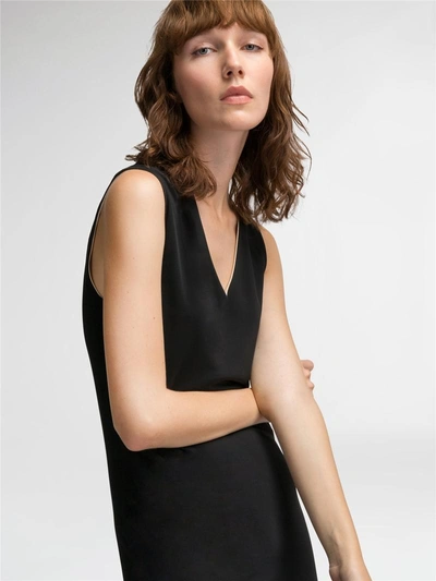 Shop Dkny Reversible Matte Jersey Dress With Side Slit In Black