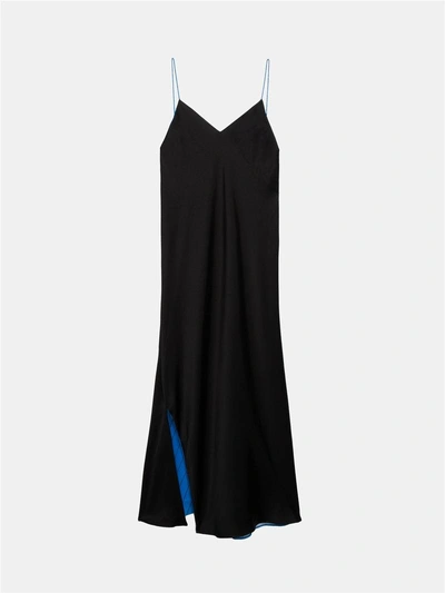 Shop Dkny Reversible V-neck Slip Dress In Black