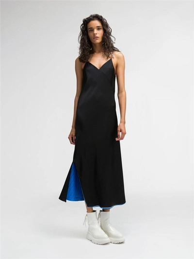Shop Dkny Reversible V-neck Slip Dress In Black
