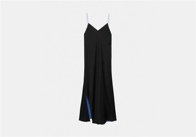 Shop Dkny Reversible V-neck Slip Dress In Black