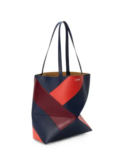 Loewe Medium Puzzle Fold Tote In Classic Leather Skin For Woman In Multi
