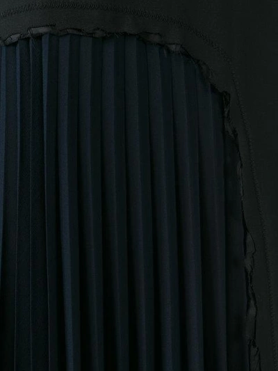 Shop Maison Margiela Pleated Front Long Dress In Black