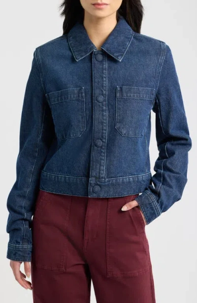 Frame The Small Denim Jacket In Blue