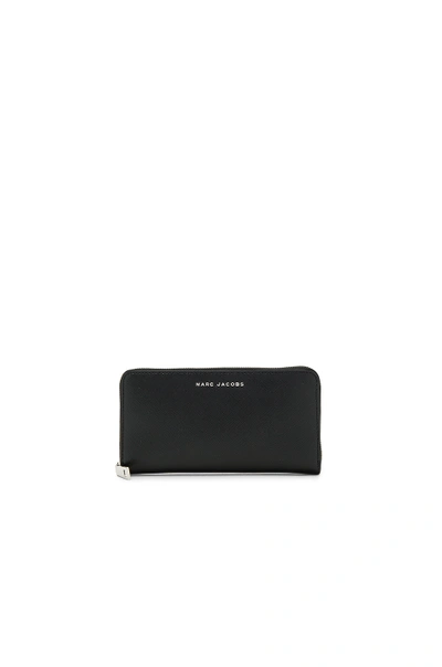 Shop Marc Jacobs Saffiano Tricolor Standard Continental Wallet In Black